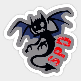 Devil on white Sticker